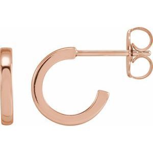 14k Rose Gold Hoop Earrings | Lightweight Hoop Earrings For Gift - 10mm